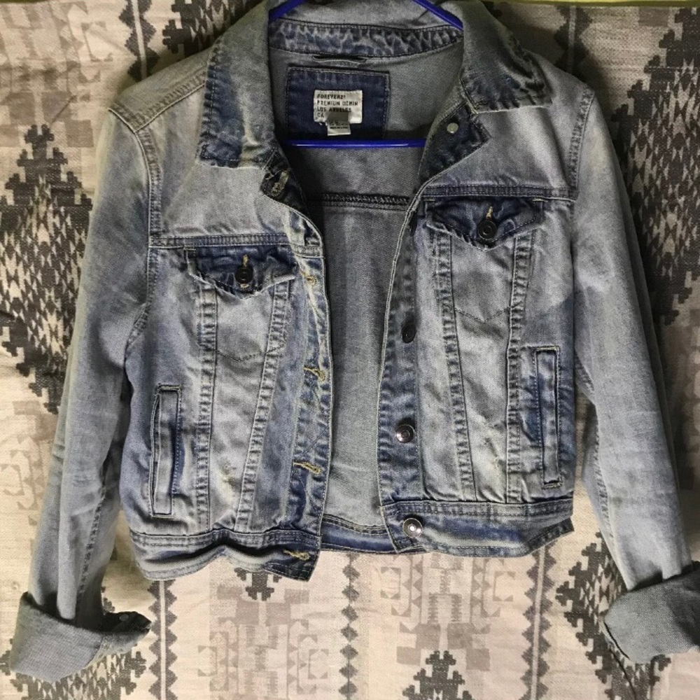 Forever 21 crop jean jacket